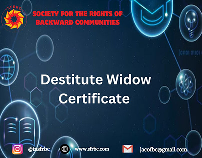 who is eligible for Destitute Widow Certificate in TN