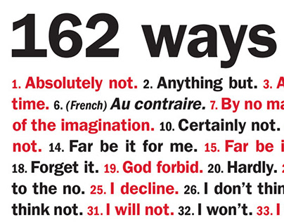 162 ways to say “No.”