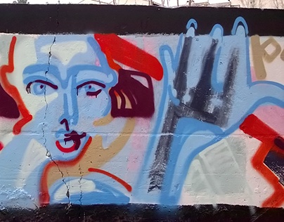 the blue fantasy. street art