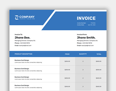 Project thumbnail - Invoice Designs