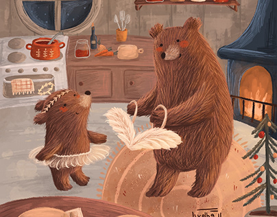 Cute bears. Children’s book illustration.