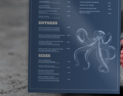 seafood menu design