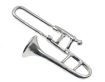 Silver Trombone Charm
