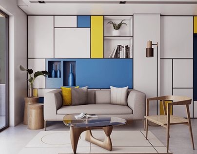 Piet Mondrian-inspired Living Room