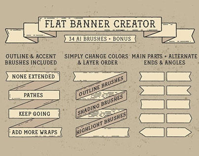 Flat Banner Creator for Adobe Illustrator