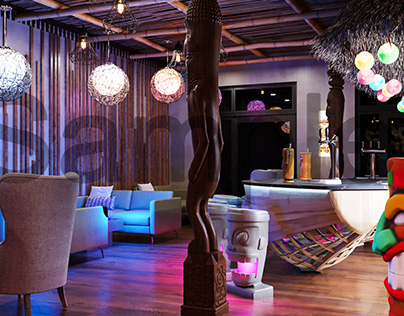 3D Architectural Interior Design for Tiki bar