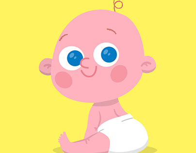 Flat Baby Illustrations for Health Product