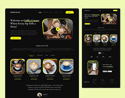 Landing Page Concept for a Coffee Shop