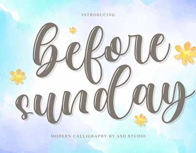 BEFORE SUNDAY - MODERN CALLIGRAPHY FONT