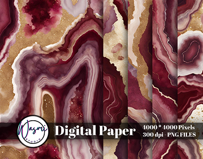 Maroon & Gold Marble Abstract Background