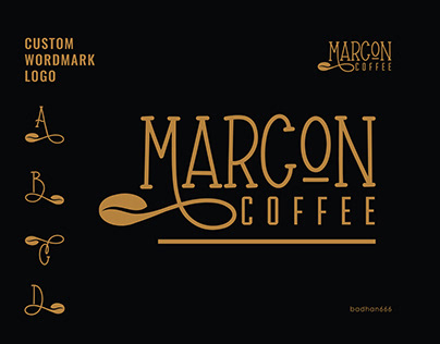 Custom wordmark coffeeshop logo .
