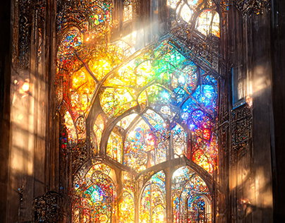 Holy light and colored glass