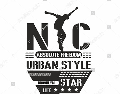 NYC skate graphic design vector art