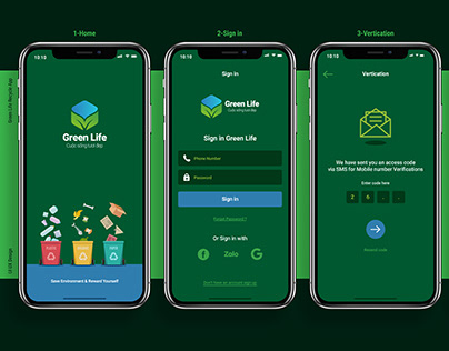 Green Life Recycle App UI UX Design