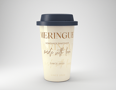 Meringue patisserie coffee cup branding