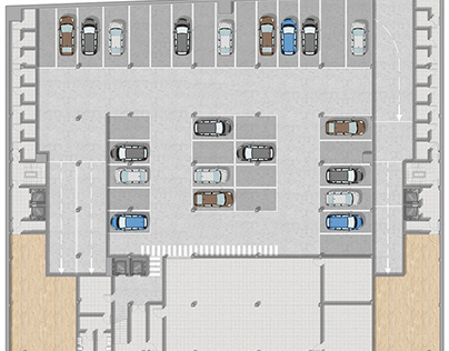 Parking floor plan rendering