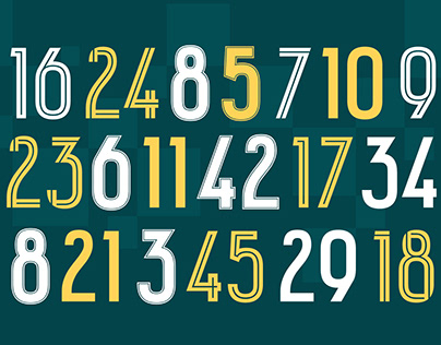Diego - Jersey Font with 4 Styles of Numerals