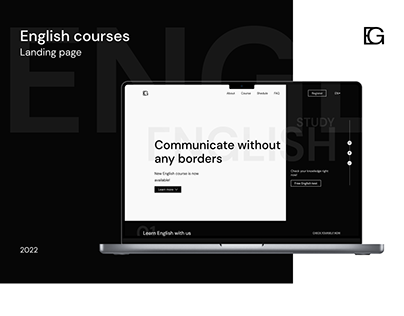 Landing page for English courses