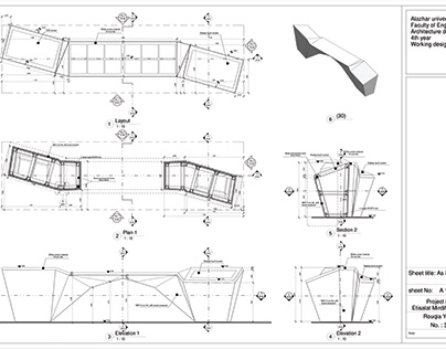 Shop drawing for a display unit