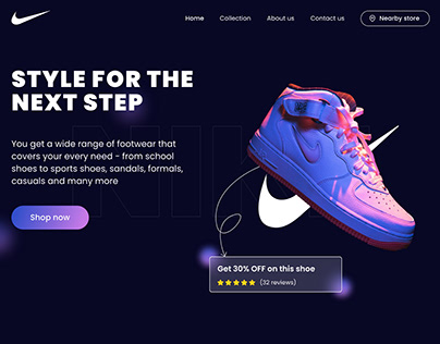 Nike - Shoe website landing screen