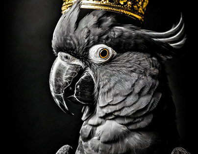 Royal cockatoo with golden crown