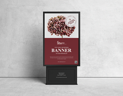 Free Citylight Advertising Stand Banner Mockup