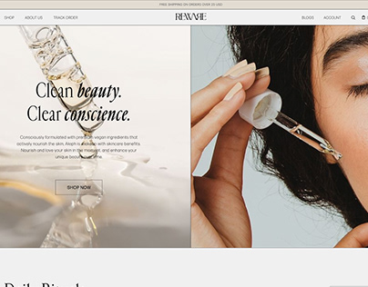 Reware - a skincare brand website design