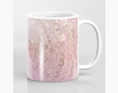 Pink and White Flower Mandala Coffee Mug