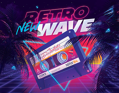 New Retro Wave Party Flyer