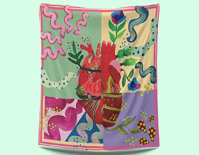 Corazón Acuático - Diseño de Pañuelo Sofia Lembeye