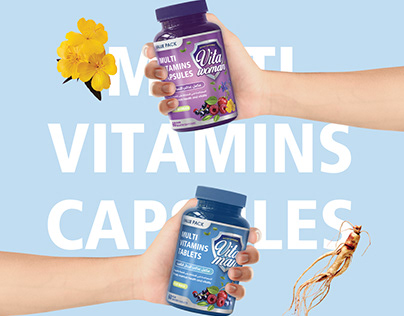 Vitaman & Vitawoman Multivitamin Packaging Label Design
