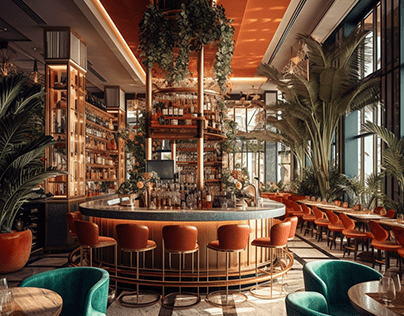 Interior Design , Art Deco Restaurant - 03