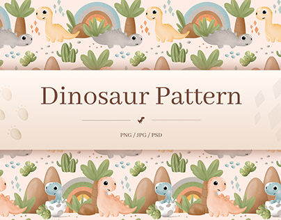 Cute baby dinosaur pattern