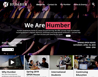Humber College website Re-Design