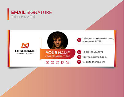 Email signature design template Premium Vector