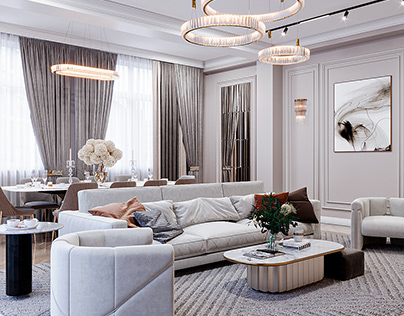 Soft neoclassic livingroom