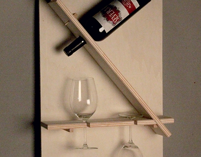 Prateleira Tabuleiro Vinho - Wine and Glasses Shelf