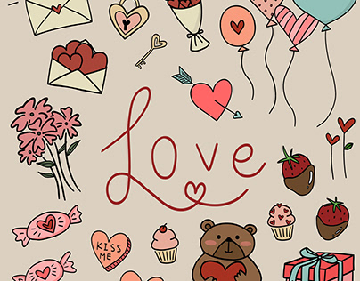 Valentines Day Clipart And Calligraphy