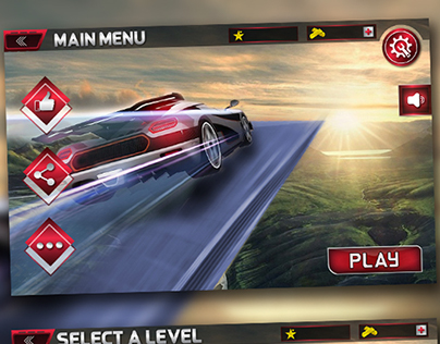 Impossible Sky car driving game HUD