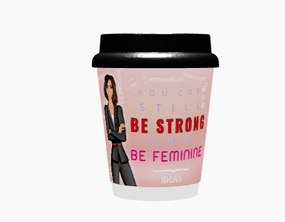 Feminine quote paper cup