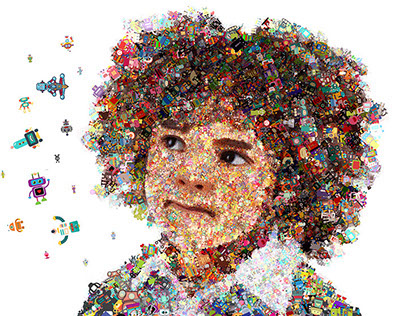 .:: Cute Lil Boy in Overlaping Photo Mosaic ::.