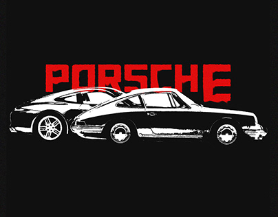 Porsche ink Bleed style Graphic design
