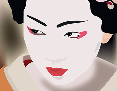 Dibujo vectorial de una geisha
