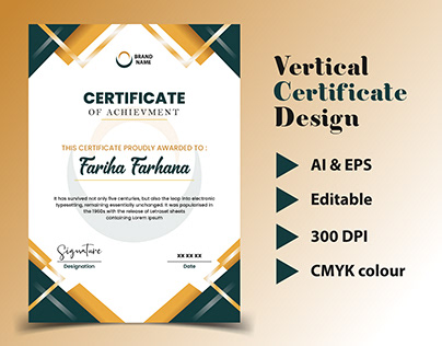 Modern certificate design for educational institute