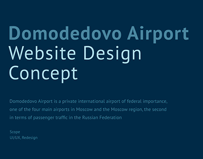 Domodedovo Airport Website Design Concept