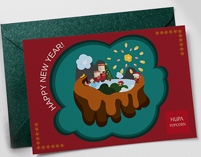 New year's postcard and package design