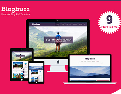 Blogbuzz- Personal blog free psd template