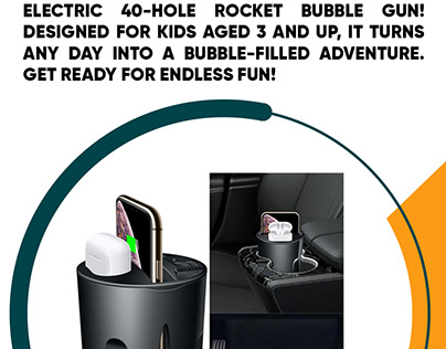 Electric 40-Hole Rocket Bubble Gun for Kids