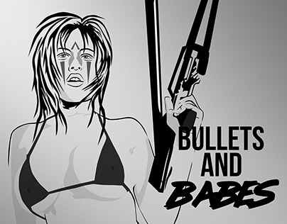 Bullets and Babes uncolored version