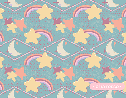 Sky, Stars and Moon in cute Palette